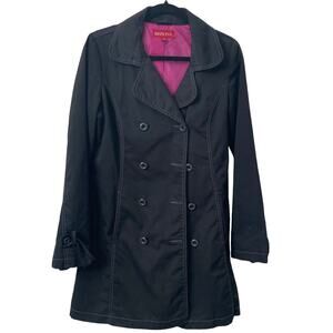 Merona Hot Pink Lining Barbiecore Black Coat Size Small